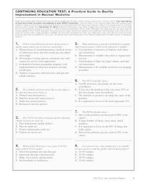 Continuing Education Test for Nuclear Medicine