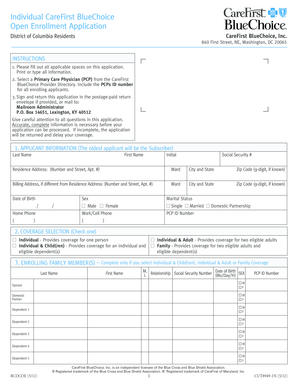 CareFirst BlueChoice Open Enrollment Application