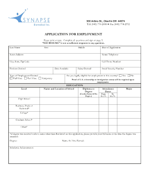 Application for Employment