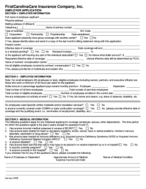 FirstCarolinaCare Employer Application