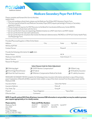 Medicare Secondary Payer Part B Form