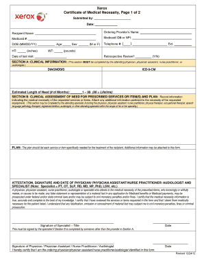 Certificate of Medical Necessity