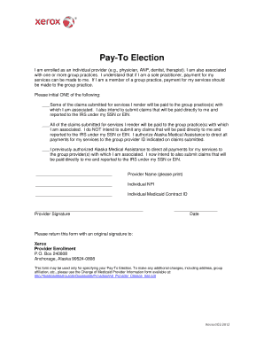 Alaska Pay-To Election Form
