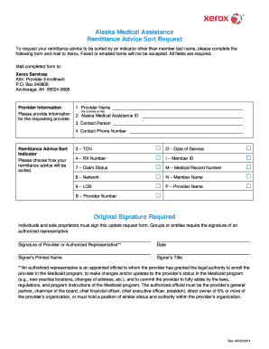 Alaska Medical Assistance Remittance Advice Sort Request