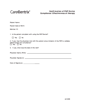 PAP Device Compliance Form