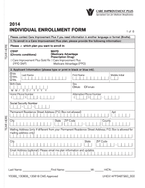 Care Improvement Plus Medicare Enrollment Form