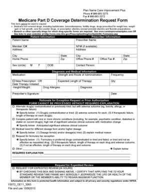 Medicare Part D Coverage Determination Request Form