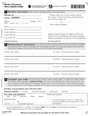 Medco Pharmacy Mail-Order Form