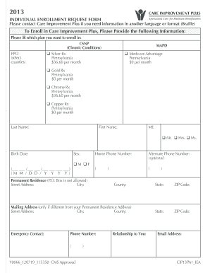 Care Improvement Plus Enrollment Form