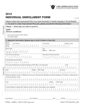 Care Improvement Plus Individual Enrollment Form