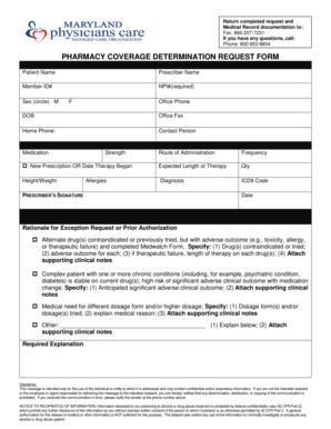 Pharmacy Coverage Determination Form