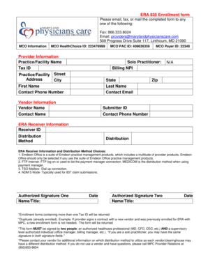 ERA 835 Enrollment Form