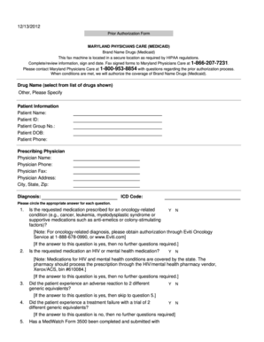 Maryland Medicaid Prior Authorization Form