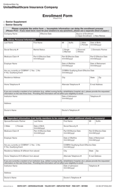 UnitedHealthcare Senior Supplement Enrollment Form