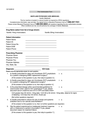 Maryland Medicaid Xarelto Prior Authorization Form