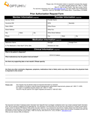 Prior Authorization Request Form