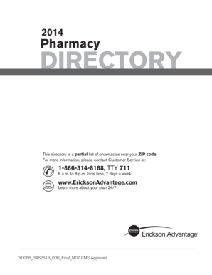 Fillable Online 2014 Pharmacy DIRECTORY This directory is a partial list of pharmacies near your ...