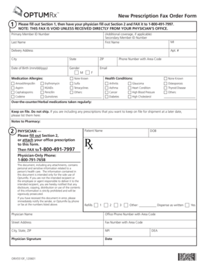 New Prescription Fax Order Form
