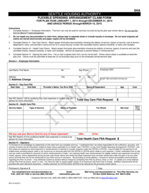 Seattle Housing Authority Flexible Spending Arrangement Claim Form