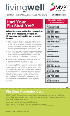 Flu Shot Reminder Card