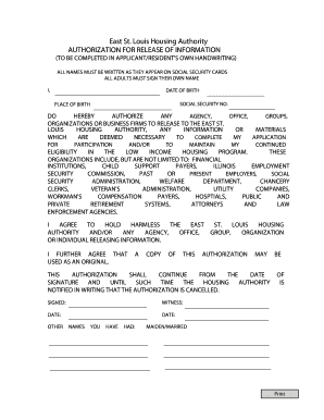 Authorization for Release of Information