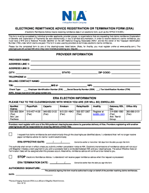 Fillable Online Electronic remittance advice registration or ...