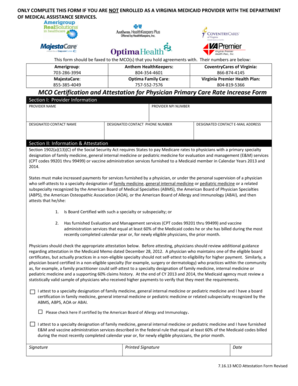 MCO Attestation Form