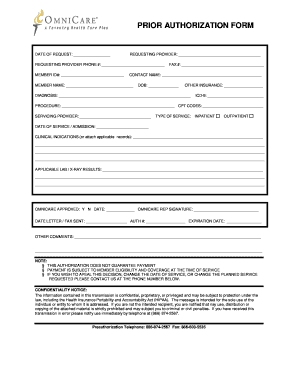 Prior Authorization Form