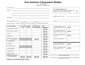 Travel Expense Report - b2013b - Cary Intranet