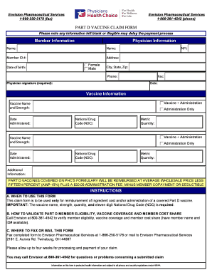 Part D Vaccine Claim Form