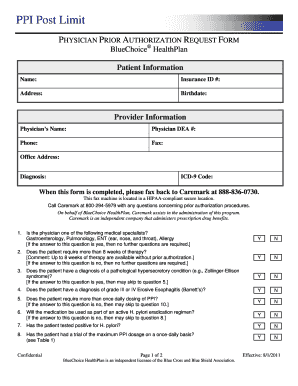 Physician Prior Authorization Request Form