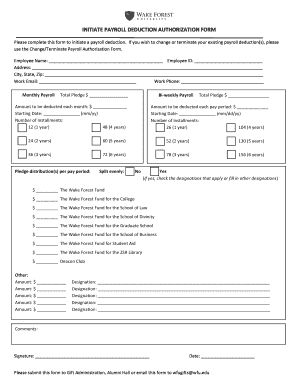 INITIATE PAYROLL DEDUCTION AUTHORIZATION FORM - hr wfu