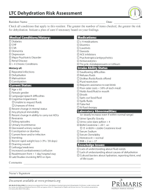 LTC Dehydration Risk Assessment Form