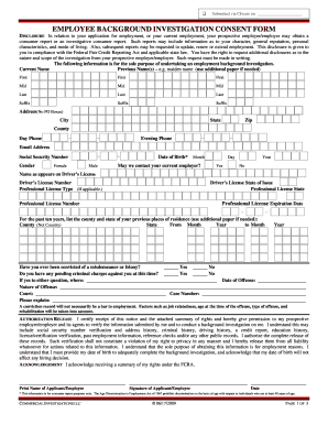 Employee Background Investigation Consent Form