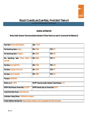 Vorlage phase 10 - REQUEST CLAIM BILLINGCLAIM REBILL PAYER SHEET TEMPLATE