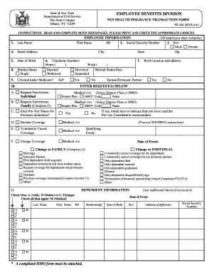 NYS Health Insurance Transaction Form