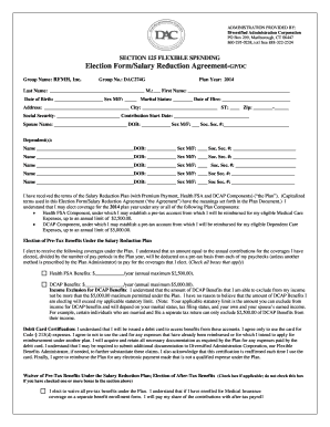 Section 125 Flexible Spending Election Form
