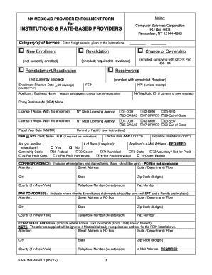 New York State Medicaid Provider Enrollment Form