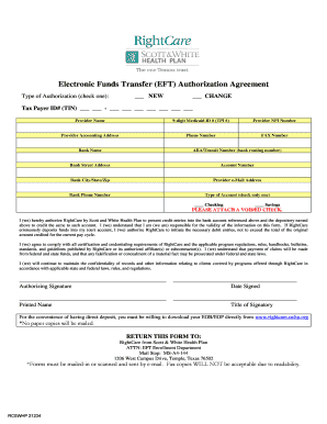 Electronic Funds Transfer Authorization Agreement