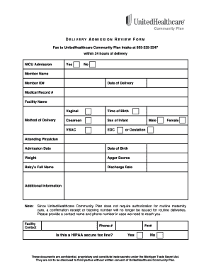 NICU Admission Review Form