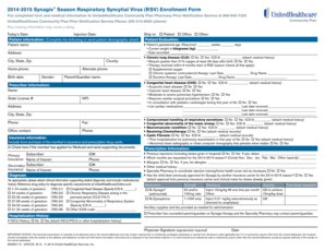 2014-2015 Synagis RSV Enrollment Form
