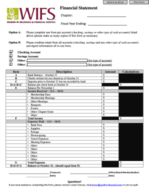 Financial Statement Form