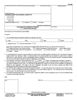 California Conservatorship Citation