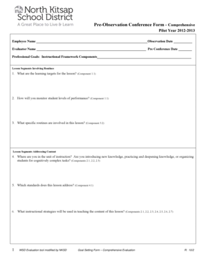 Pre-Observation Conference Form