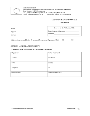 EU Contract Award Notice