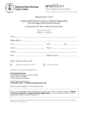 Generic payment receipt - Registration Form Template - SIlver School of Social Work