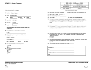 OSHA 301 Injury and Illness Incident Report