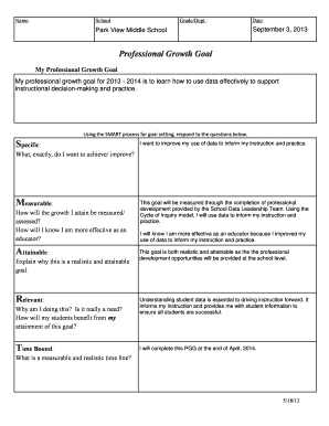 Professional Growth Goal Form