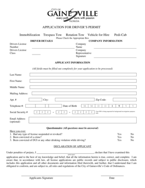 Application for Driver's Permit