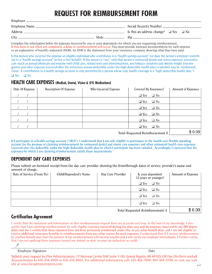 Request for Reimbursement Form
